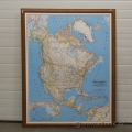 Framed Map of North America by National Geographic
